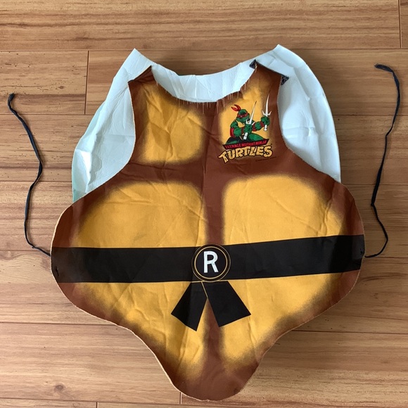 Vintage 1989 Teenage Mutant Ninja Turtles Armor Shell Raphael Child Costume TMNT - Picture 12 of 12